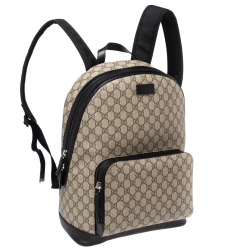 Gucci Beige/Black GG Supreme Canvas and Leather Eden Backpack