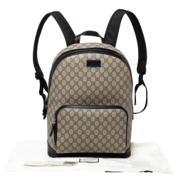 Gucci Beige/Black GG Supreme Canvas and Leather Eden Backpack