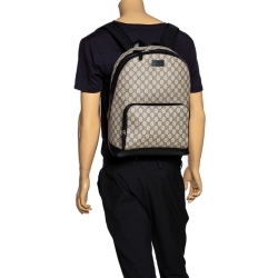 Gucci gg Supreme Monogrammed Backpack in Grey for Men