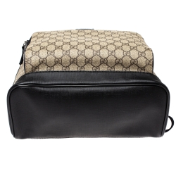 Gucci Beige/Black GG Supreme Canvas and Leather Eden Backpack