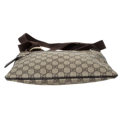 Gucci Beige/Brown GG Supreme Canvas and Leather Crossbody Bag
