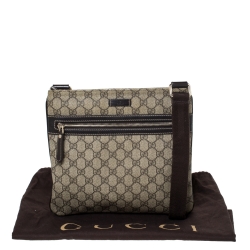 Gucci Beige/Brown GG Supreme Canvas and Leather Crossbody Bag