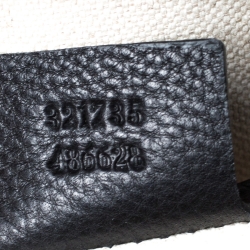 Pre Owned Gucci Black Leather Bamboo Handle Briefcase