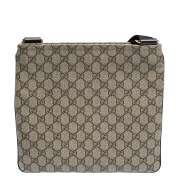 Gucci Beige/Brown GG Supreme Canvas and Leather Crossbody Bag