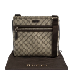 Gucci Beige/Brown GG Supreme Canvas and Leather Crossbody Bag