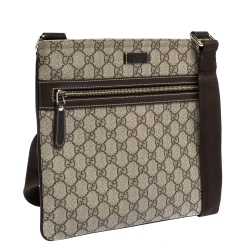 Gucci Beige/Brown GG Supreme Canvas and Leather Crossbody Bag