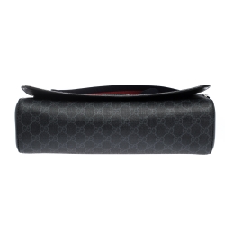 Gucci Black GG Supreme Coated Canvas and Leather Night Courrier Messenger Bag