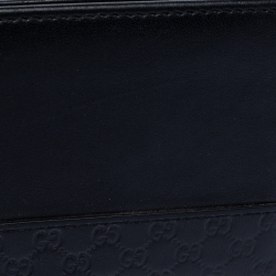 Gucci Black Microguccissima Leather Money Clip Bi-Fold Wallet