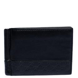 Gucci Men's Black Micro Guccissima Leather Bi-fold Wallet 150413 Bmj1n