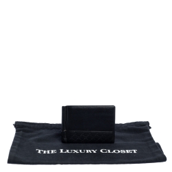 Gucci Black Microguccissima Leather Money Clip Bi-Fold Wallet