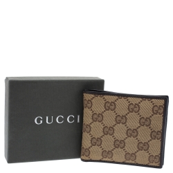 Gucci Beige GG Canvas Bi Fold Wallet
