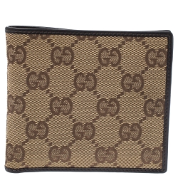 Gucci Beige GG Canvas Bi Fold Wallet