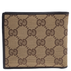 Gucci Beige GG Canvas Bi Fold Wallet