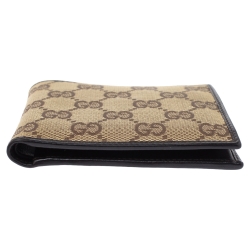 Gucci Beige GG Canvas Bi Fold Wallet