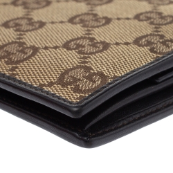 Gucci Beige GG Canvas Bi Fold Wallet