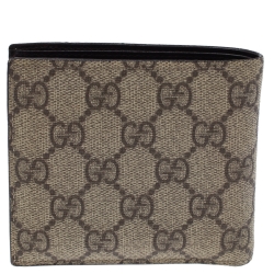 Gucci Beige GG Supreme Canvas Bi Fold Wallet