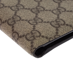 Gucci Beige GG Supreme Canvas Bi Fold Wallet