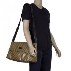Gucci Beige/Ebony GG Crystal Coated Canvas Messenger Bag