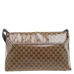 Gucci Beige/Ebony GG Crystal Coated Canvas Messenger Bag