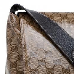 Gucci Beige/Ebony GG Crystal Coated Canvas Messenger Bag
