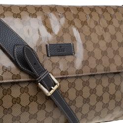Gucci Beige/Ebony GG Crystal Coated Canvas Messenger Bag