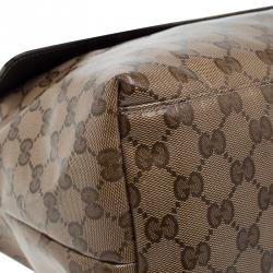 Gucci Beige/Ebony GG Crystal Coated Canvas Messenger Bag