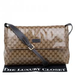 Gucci Beige/Ebony GG Crystal Coated Canvas Messenger Bag