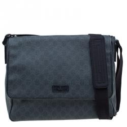 Gucci Black GG Coated Canvas Messenger Bag