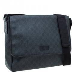 Gucci Black GG Coated Canvas Messenger Bag