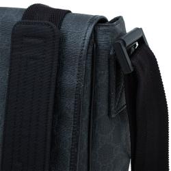 Gucci Black GG Coated Canvas Messenger Bag