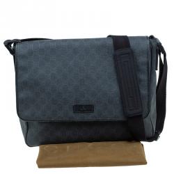 Gucci Black GG Coated Canvas Messenger Bag