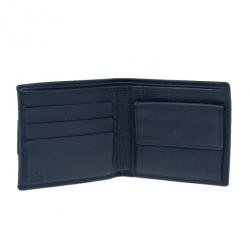 Pre Owned محفظة جلد أزرق طي مزدوج رجال ي