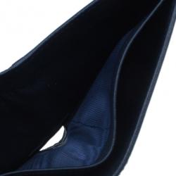 Pre Owned محفظة جلد أزرق طي مزدوج رجالي