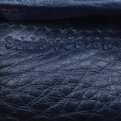 Pre Owned محفظة جلد أزرق طي مزدوج رجالي