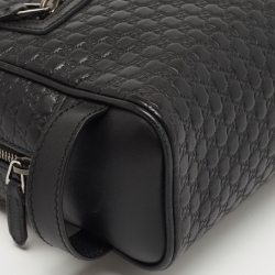 مملوكة مسبقًا Gucci Black Microguccisima Leather Toiletry Pouch