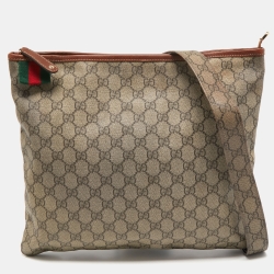 Gucci Beige Supreme Canvas Web Messenger Bag
