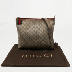 Gucci Beige Supreme Canvas Web Messenger Bag