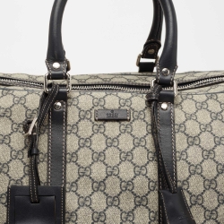 Gucci Blue/Beige GG Supreme Canvas Trolley Duffle Bag