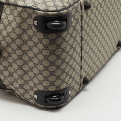 Gucci Blue/Beige GG Supreme Canvas Trolley Duffle Bag