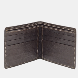 Gucci Beige/Brown GG Canvas and Leather Crest Bifold Wallet