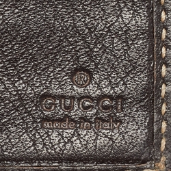 Gucci Beige/Brown GG Canvas and Leather Crest Bifold Wallet