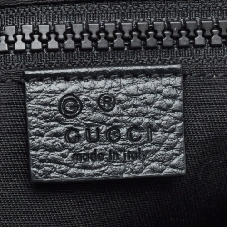 Pre Owned Gucci Black GG Nylon and Leather Messenger Bag