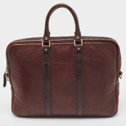 Gucci Brown Diamante Leather Briefcase
