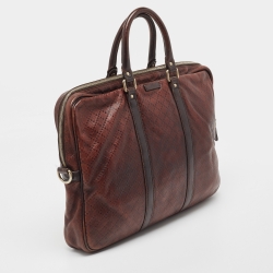 Gucci Brown Diamante Leather Briefcase