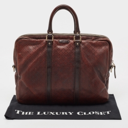 Gucci Brown Diamante Leather Briefcase