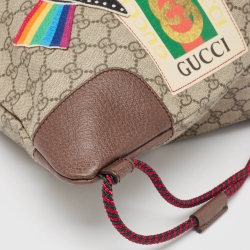 Gucci Beige/Brown GG Supreme Canvas Courrier Drawstring Backpack