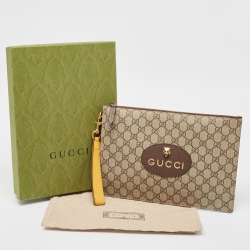 Gucci Beige GG Supreme Canvas Neo Vintage Pouch