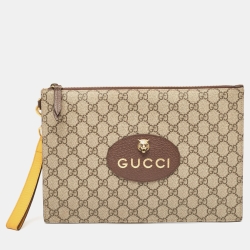 Gucci Beige GG Supreme Canvas Neo Vintage Pouch
