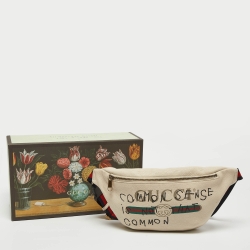 Gucci Off White Leather Logo Web Belt Bag