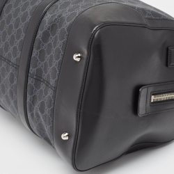 Gucci Black GG Supreme Canvas and Leather Medium  Carry-On Duffle Bag